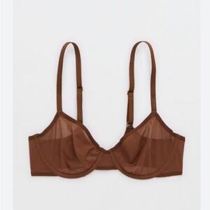 Aerie Smoothez Balconette Sheer Mesh Unlined Underwire Bra
